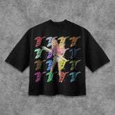 Hearujoy Vintage trend lettering print cotton round neck short sleeve T-shirt Women y2k summer top Harajuku Gothic couple loose shirt